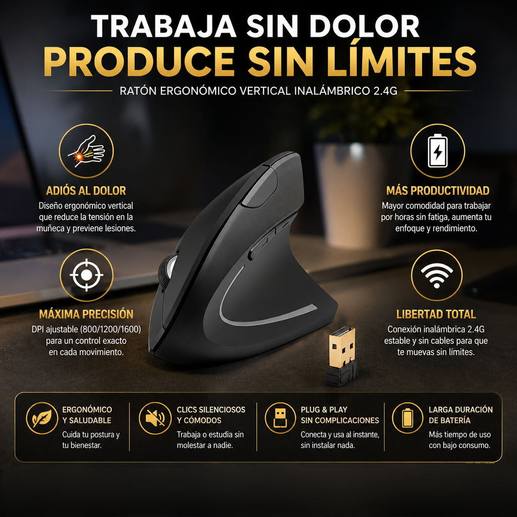 Ratón Óptico Ergonómico