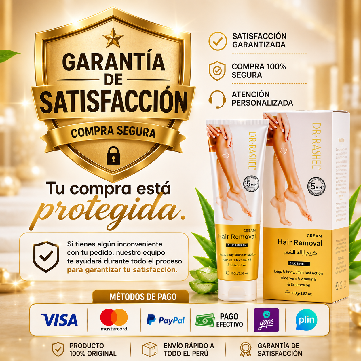 CREMA DEPILADORA - ¡Elimina el vello en 5 minutos y luce una piel perfecta!