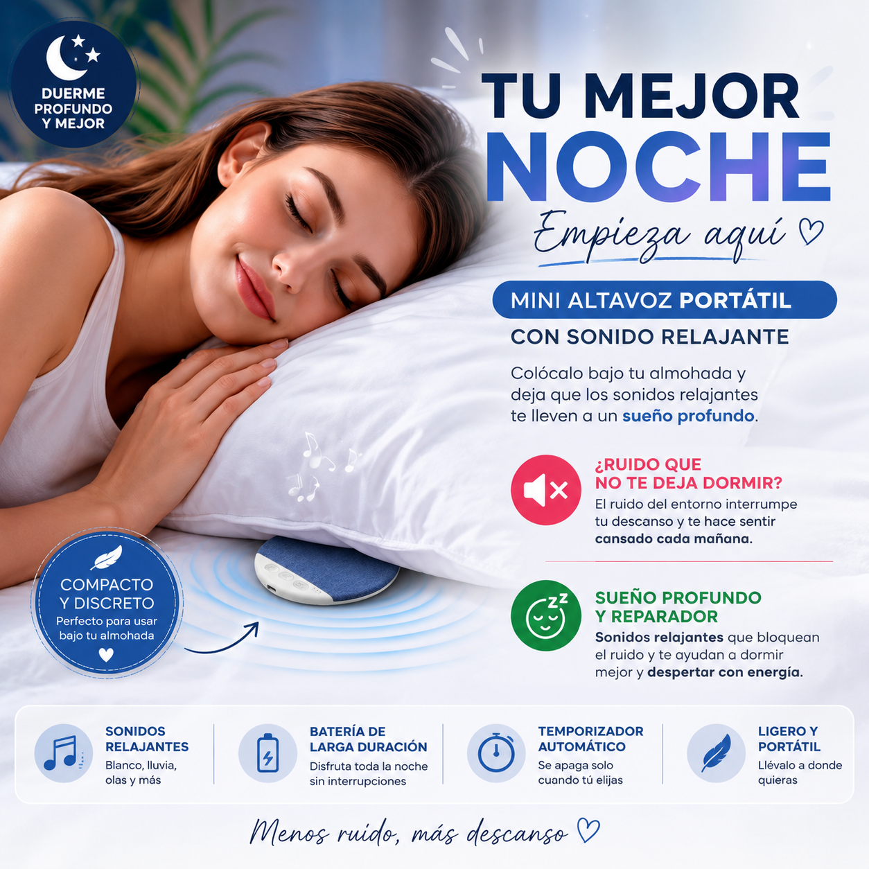 Mini Altavoz Portátil para Dormir