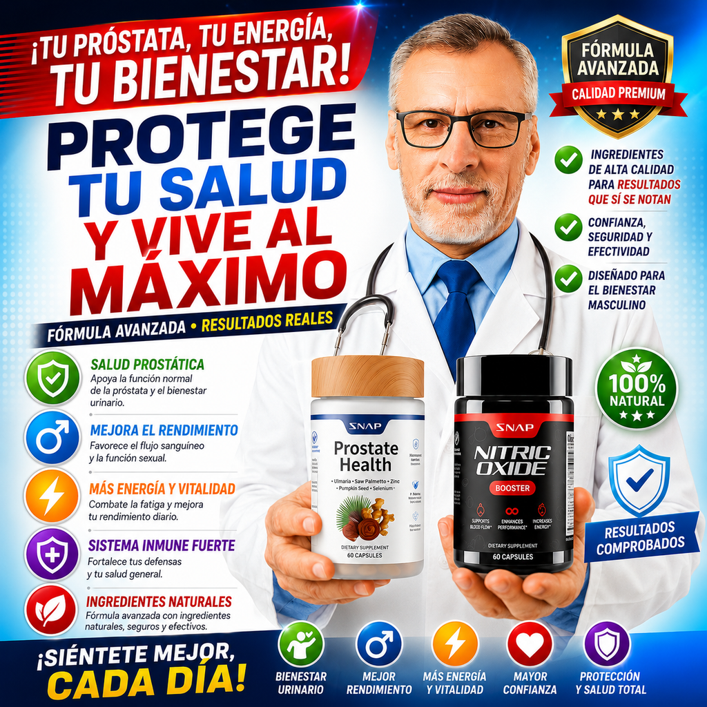 Combo Prostate Health + Nitric Oxide Booster – Rendimiento Masculino Integral