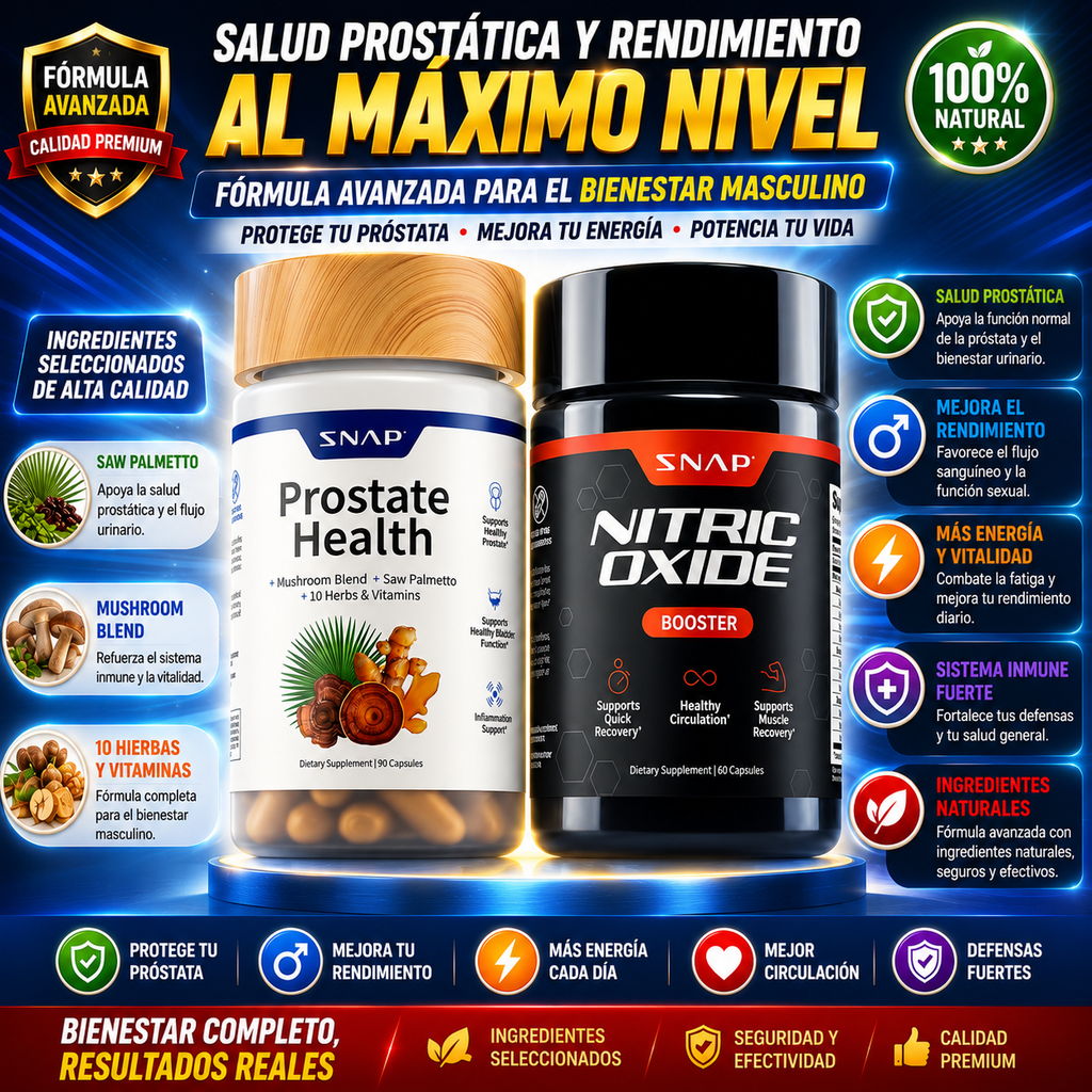 Combo Prostate Health + Nitric Oxide Booster – Rendimiento Masculino Integral