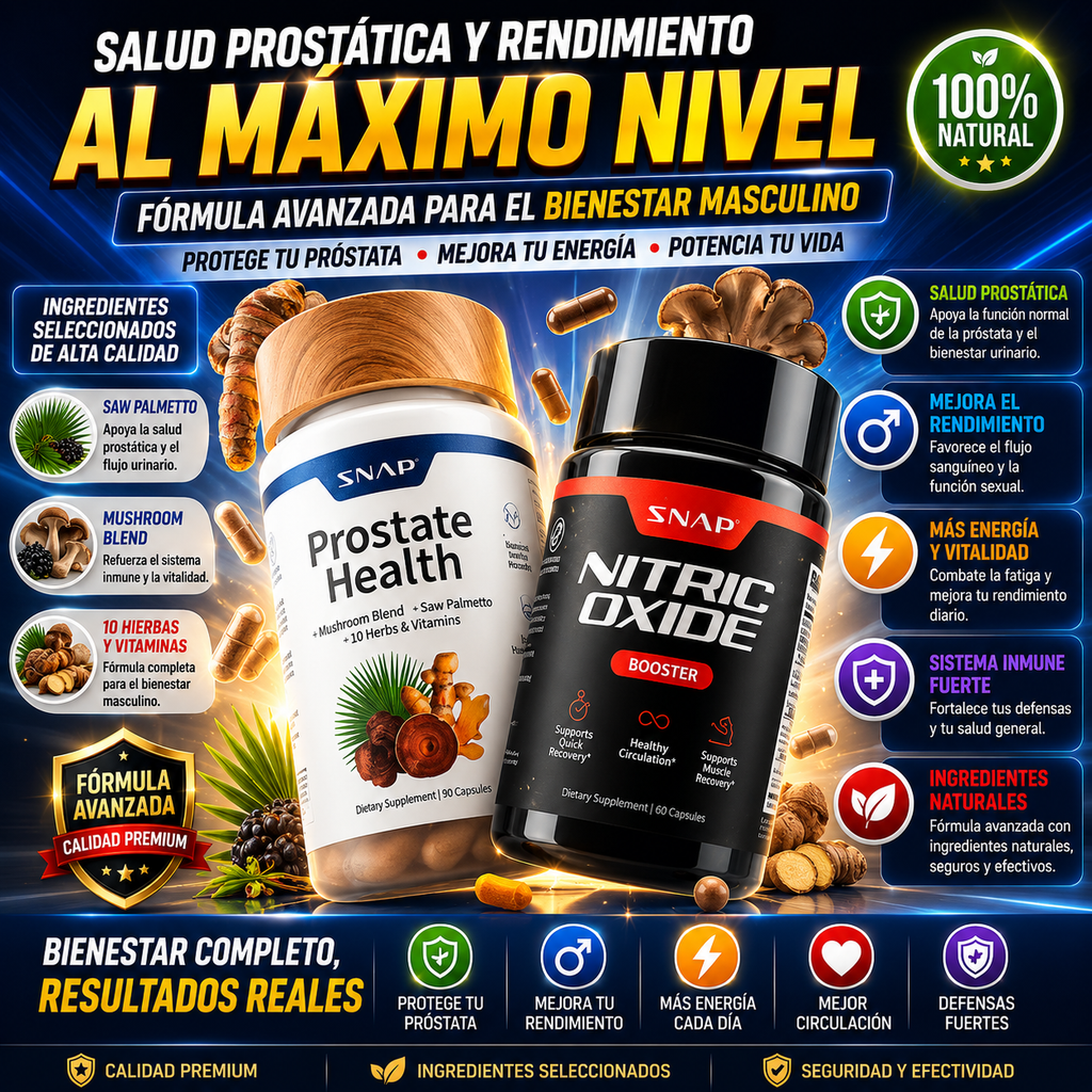 Combo Prostate Health + Nitric Oxide Booster – Rendimiento Masculino Integral
