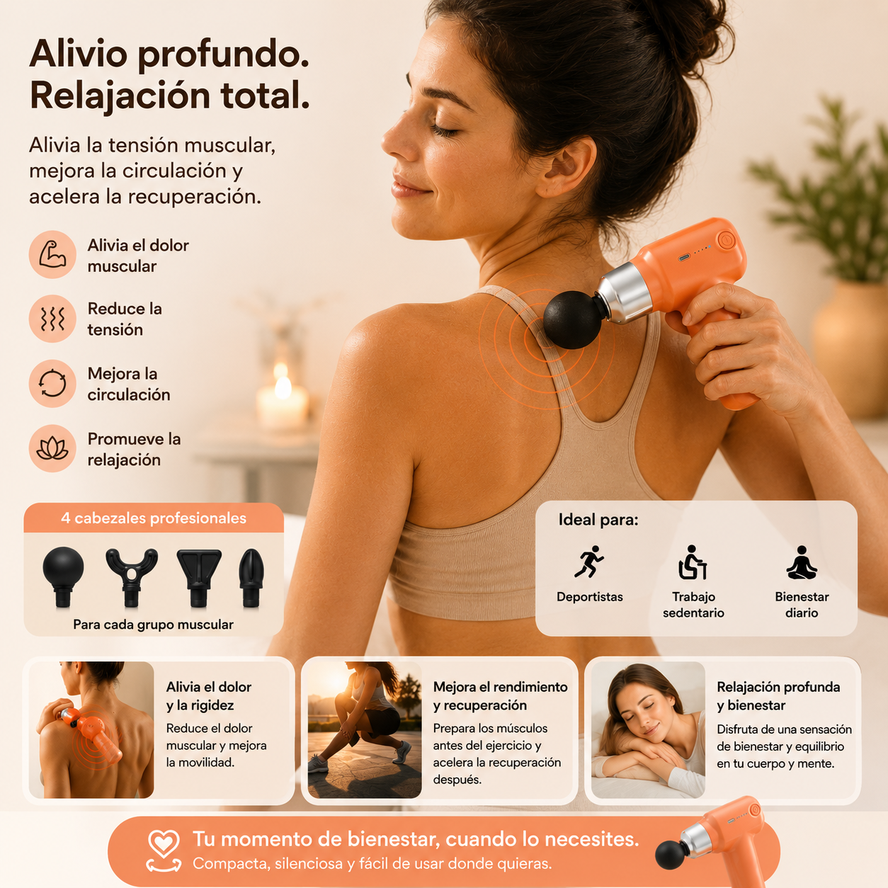 ✨ Mini Pistola de Masaje Muscular Portátil
