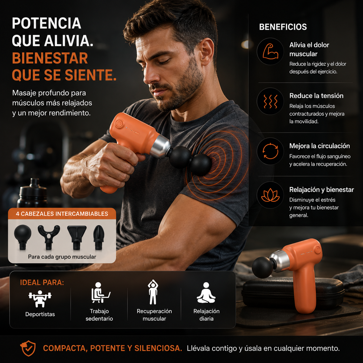 ✨ Mini Pistola de Masaje Muscular Portátil