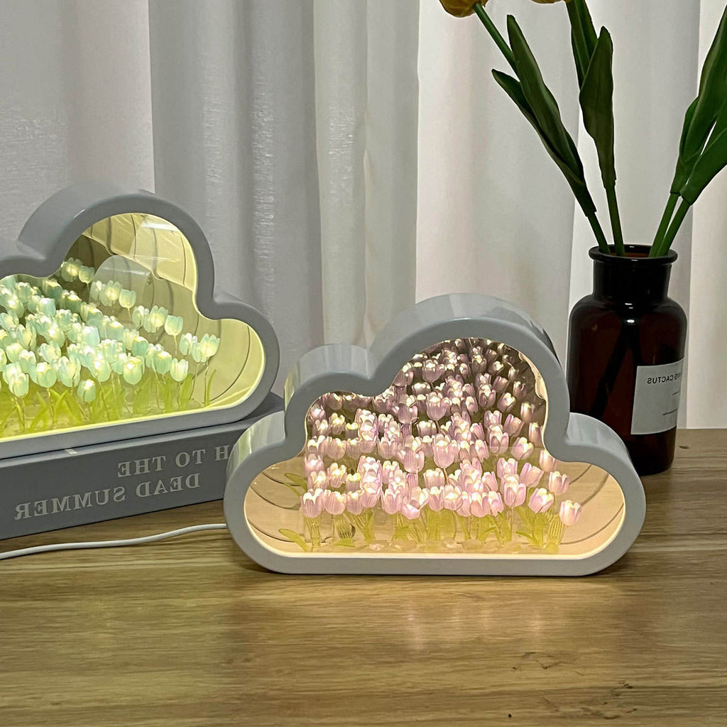 DIY Tulipanes Lámpara Flores Artificiales – Luz Decorativa para Dormitorio