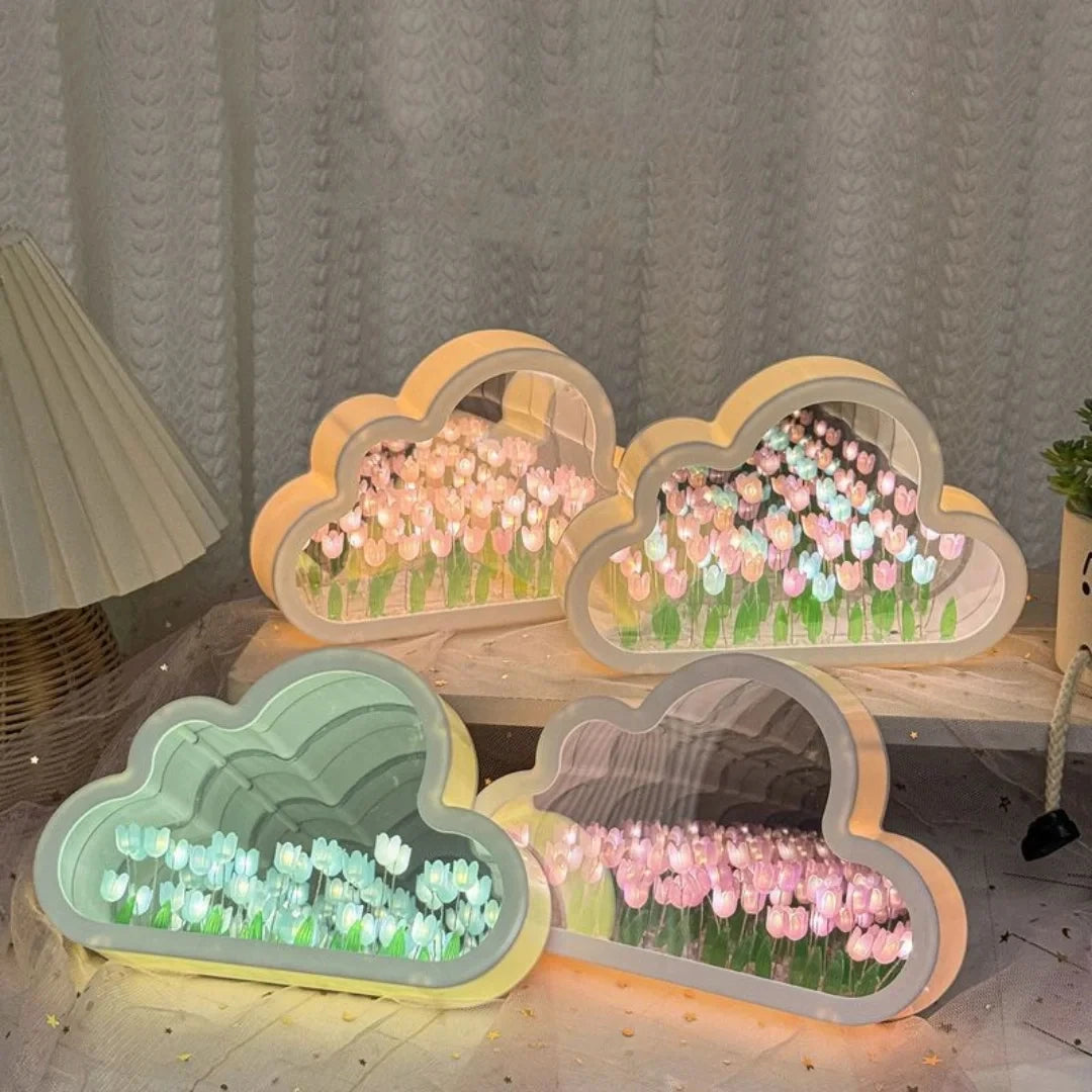 DIY Tulipanes Lámpara Flores Artificiales – Luz Decorativa para Dormitorio