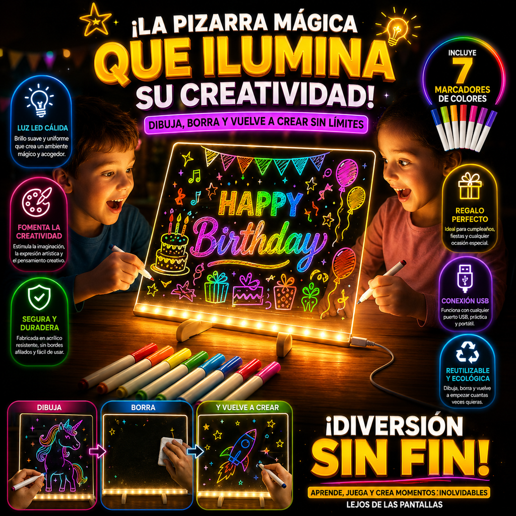 PIZARRA LED - Convierte Cada Dibujo en un Espectáculo de Luces